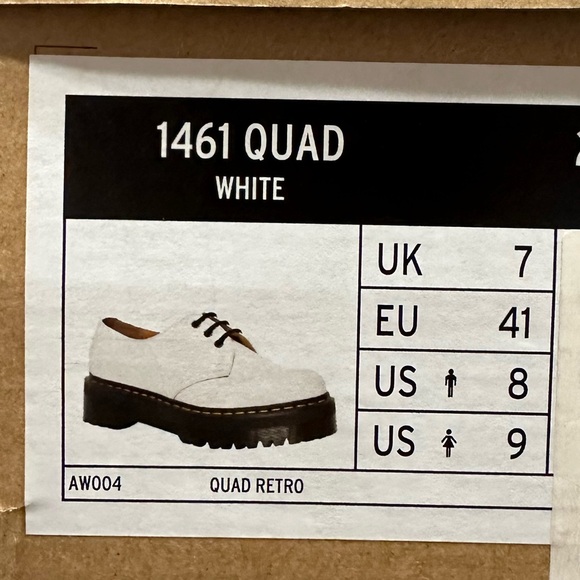 Dr. Martens 1461 White Smooth Leather Platform Shoes Size 9 - Picture 10 of 10